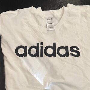 Adidas White Tee with Black Logo